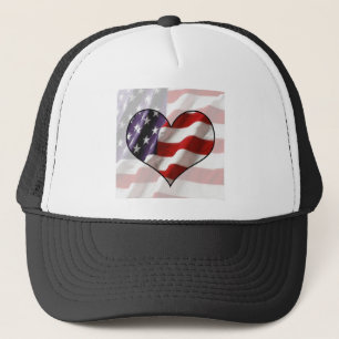 American Flag Heart Trucker Pet