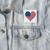 American Flag Heart Vierkante Button 5,1 Cm (In situ)