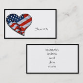 American Flag Heart Visitekaartje (Voorkant / Achterkant)