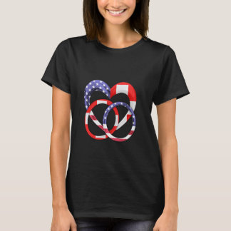 American Flag Heart Wedding Rings Huwelijk Switzer T-shirt
