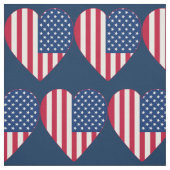 American Flag Hearts Fabric Stof (Swatch)
