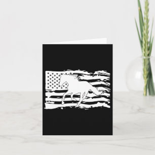 American Flag Horse Lover Patriotic Horseback Ridi Kaart