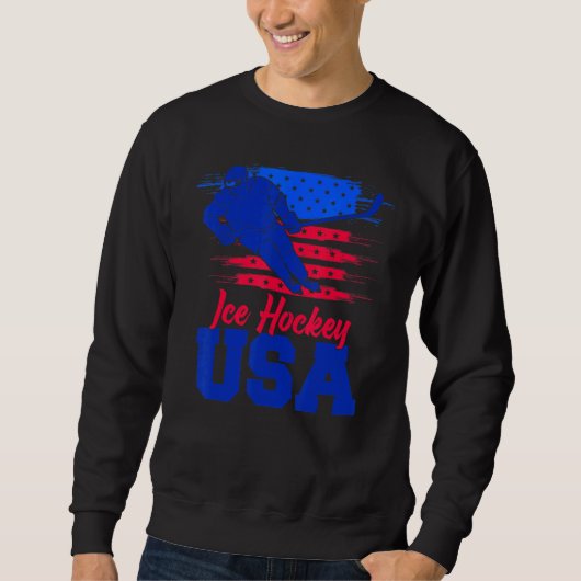 American Flag Ice Hockey Apparel USA Flag Support Trui (Voorkant)