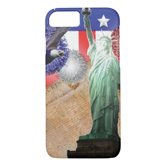 American Flag iPhone 7 coque Liberty Fireworks (Dos)