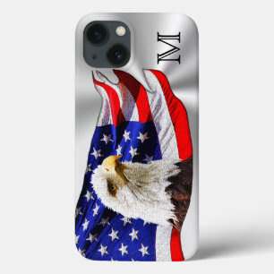 American Flag iPhone Case Monogrammed