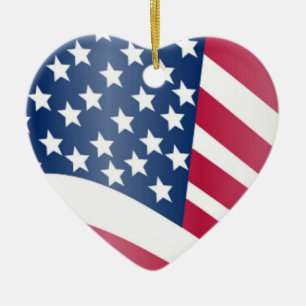 AMERICAN FLAG KERAMISCH ORNAMENT