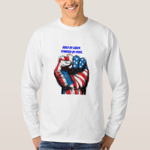 American Flag Labour Day in Red White Blue T-Shirt