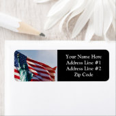 American Flag Lady Liberty Etiket (Insitu)