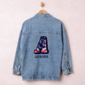 American Flag Letter A Personaliseer Jouw naam Denim Jacket (Hangar)