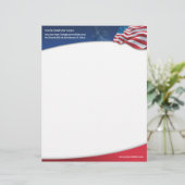 American Flag Letterhead Briefhoofd Sjabloon (Staand voorkant)