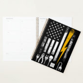 American Flag Lineman Electrician Utility Worker (Devant avec enveloppe)