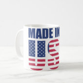 American Flag "MADE" Typography Mug - Patriotic (Devant gauche)