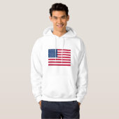 American Flag Mannen Basic Hooded Sweatshirt (Voorkant volledig)