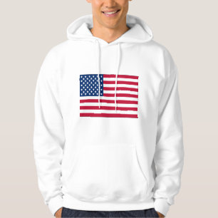 American Flag Mannen Basic Hooded Sweatshirt