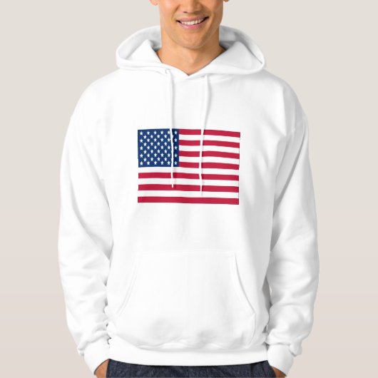American Flag Mannen Basic Hooded Sweatshirt (Voorkant)