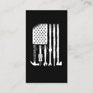 American Flag Mechanic Tools Proud Craftsman Veren Visitekaartje