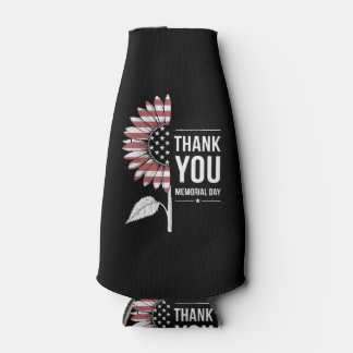 American Flag Memorial Day Sunflower USA Flesjeskoeler