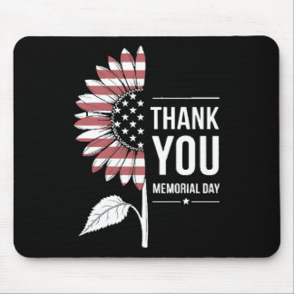 American Flag Memorial Day Sunflower USA Muismat