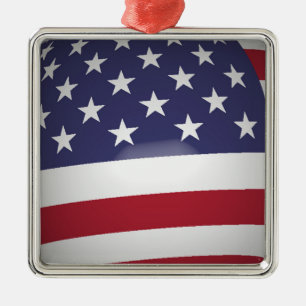 AMERICAN FLAG METALEN ORNAMENT