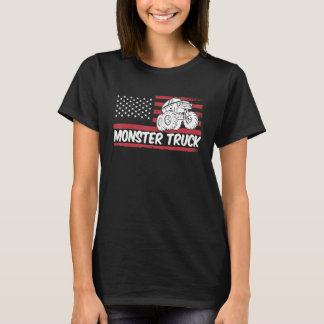 American Flag Monster Truck Monster Truck Racing B T-shirt