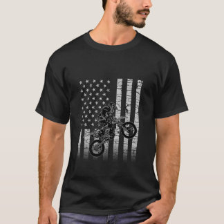 American Flag Motorcross Dirt Bike T Shirt