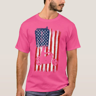 American Flag Motorcycle Biker166 T-shirt
