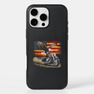 American Flag Motorfiets Tshirt USA Flag Biker Ret