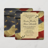 American Flag Music Wedding Invitations (Devant / Derrière)