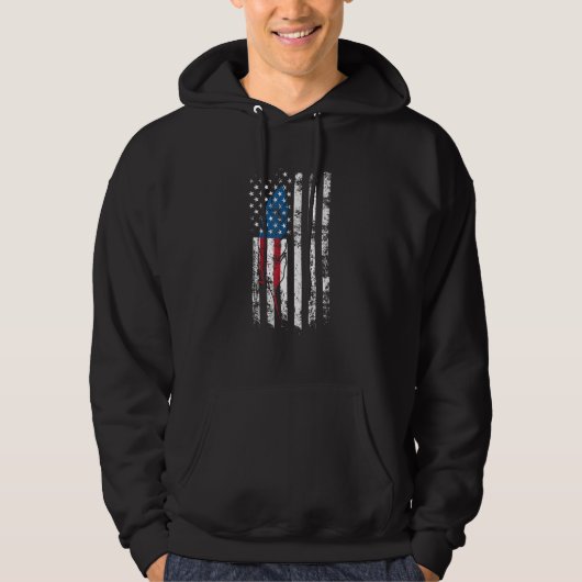 American Flag Native Tribe Feather Pride Happy 4th Hoodie (Voorkant)