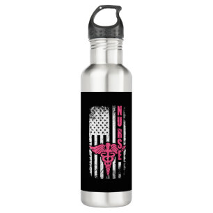 American Flag Nurse Waterfles