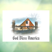 *~* American Flag Old Barn AR19 GOD BLESS AMERICA Raamsticker (Vel 3)