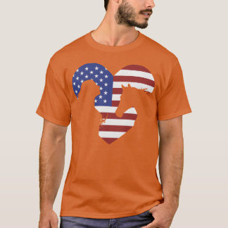American Flag Paardenliefhebber voor meisjes vrouw T-shirt