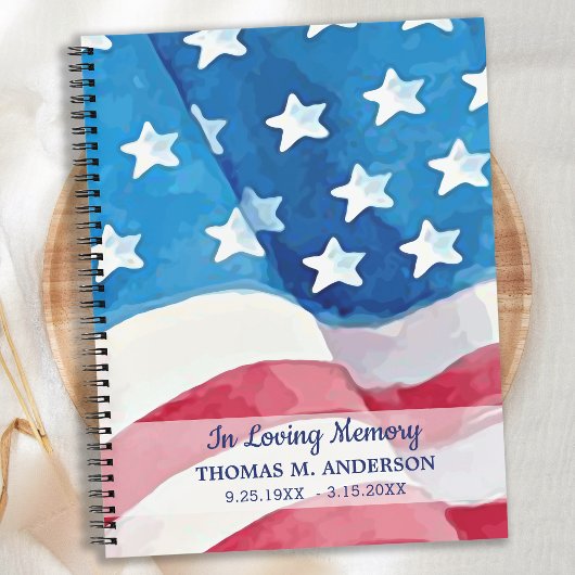 American Flag Patriotic Memorial Funeral livre d'o
