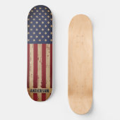 American Flag Patriotic Personalized Rustic Wood Skateboard (Voorkant)