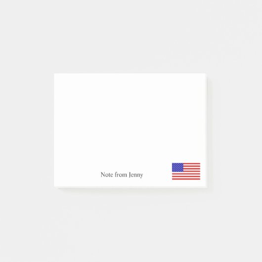 American Flag Patriotisme Thema Custom Text Name Post-it® Notes (Voorkant)
