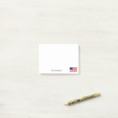 American Flag Patriotisme Thema Custom Text Name Post-it® Notes (Op bureau)