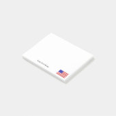 American Flag Patriotisme Thema Custom Text Name Post-it® Notes (Schuin)