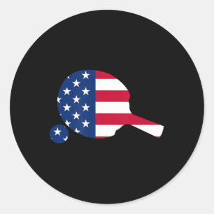 American Flag Ping Pong Table Tennis Player Equipm Ronde Sticker