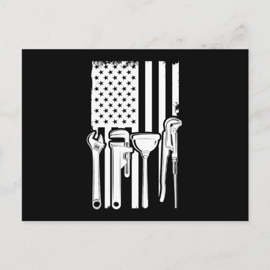 American Flag Plumber Tools Craft Gift Briefkaart (Voorkant)