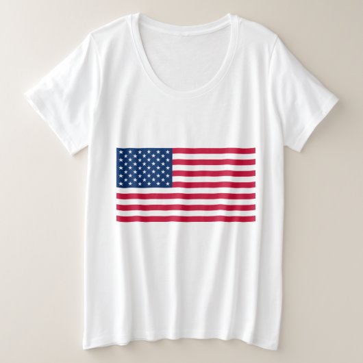 American Flag Plus Size T-Shirt USA (Design devant)