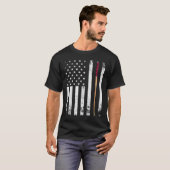American Flag Pool Stick T-shirt (Voorkant volledig)