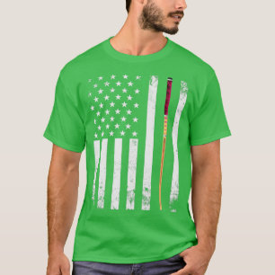 American Flag Pool Stick T-shirt