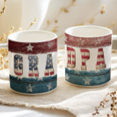 American Flag Red White Blue Grandpa Coffee Mug