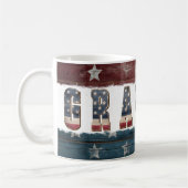 American Flag Red White Blue Grandpa Coffee Mug (Gauche)