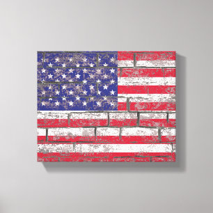 American Flag Red White Blue Patriotic Canvas Afdruk