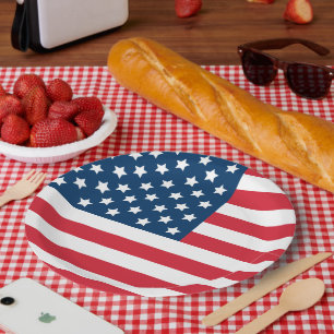 American Flag Red White Blue USA Stars and Stripes Papieren Bordje