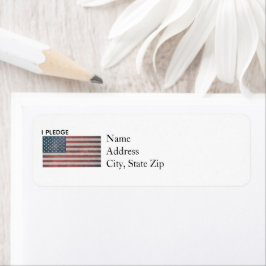 American Flag Return Address Label