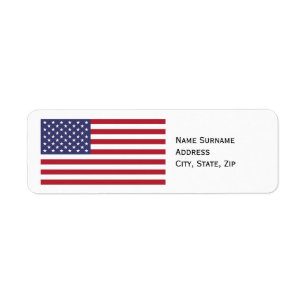 American Flag Return Address Label