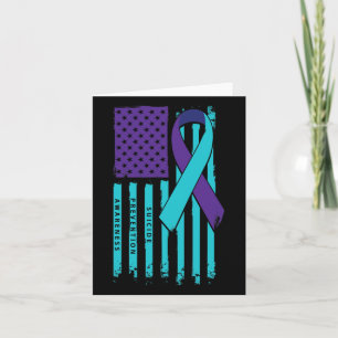 American Flag Ribbon Suicide Awareness Mental Heal Kaart