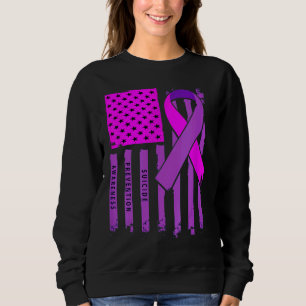 American Flag Ribbon Suicide Awareness Mental Heal Trui